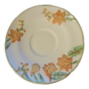 Vtg 1946 HOLLYWOOD CRAFTSMAN AUTUMN BLOOM SAUCER FLORAL CALIFORNIA Metlox